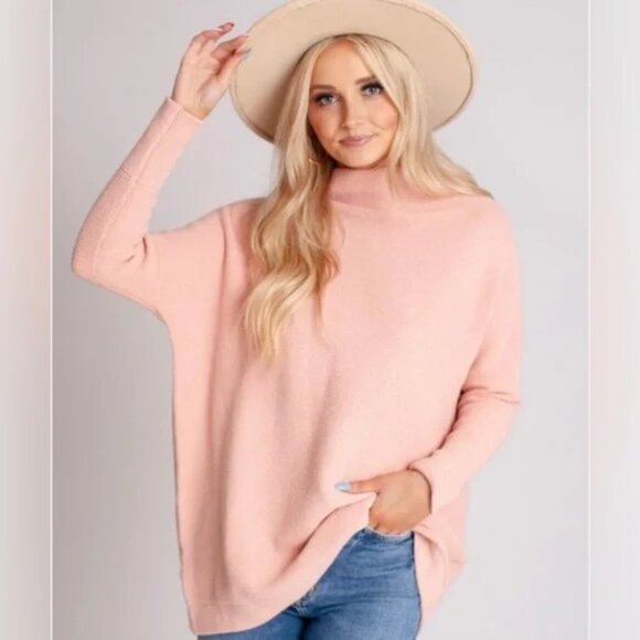 FREE PEOPLE-Ottoman Slouchy Tunic-Dusty Pink-Cotton Blend-Size XS-NEW WITH TAG - Picture 1 of 5